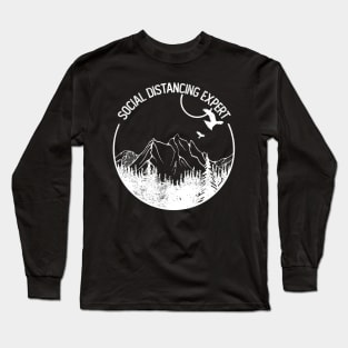 SOCIAL DISTANCING EXPERT HIKING MOUNTAINS Long Sleeve T-Shirt